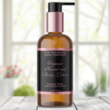 Classic Black and Pink Foil Cosmetics Bottle Label