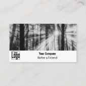 Classic Black and White Custom Image Company Empfehlungskarte (Vorderseite)