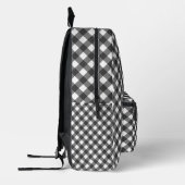Classic Black And White Diagonal Gingham Plaid Bedruckter Rucksack (Links)