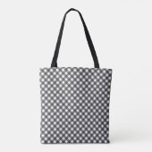 Classic Black And White Diagonal Gingham Plaid Tasche (Rückseite)