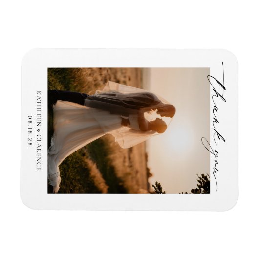 Classic Black and White Elegante Wedding Vielen Da Magnet (Horizontal)