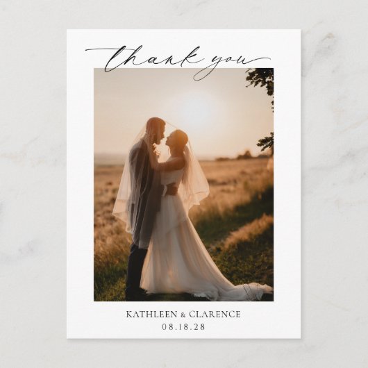 Classic Black and White Elegante Wedding Vielen Da Postkarte (Vorderseite)