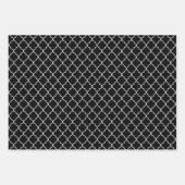 Classic Black and White Evergreen Holiday Pattern Geschenkpapier Set (Vorderseite 3)