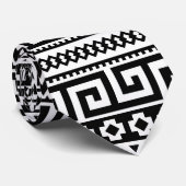 Classic Black And White Greek Key Geometric Krawatte (Gerollt)