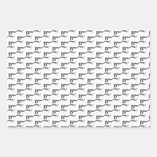 Classic Black and White Halloween Geschenkpapier Set (Vorderseite)