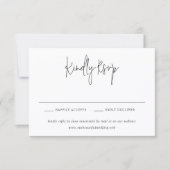 Classic Black and White Modern Wedding RSVP Karte (Vorderseite)