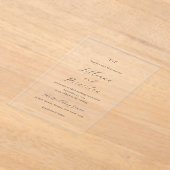 Classic Black and White Monogram Elegant Wedding Acryleinladungen (Ablage )