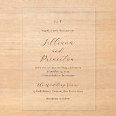 Classic Black and White Monogram Elegant Wedding Acryleinladungen (Vorderseite)