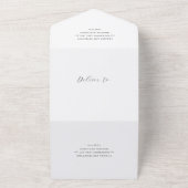 Classic Black and White Monogram Elegant Wedding All In One Einladung (Außenbereich)