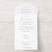 Classic Black and White Monogram Elegant Wedding All-in-One-Einladung (Innenseite)