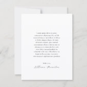 Classic Black and White Monogram Elegant Wedding Dankeskarte (Rückseite)