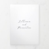 Classic Black and White Monogram Elegant Wedding Dreifach Gefaltete Einladung (Cover)