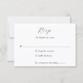 Classic Black and White Monogram Elegant Wedding RSVP Karte (Vorderseite)
