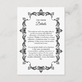 Classic Black and White Ornately Framed Wedding Begleitkarte