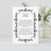 Classic Black and White Ornately Framed Wedding Begleitkarte (Stehend Vorderseite)