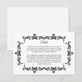 Classic Black and White Ornately Framed Wedding Begleitkarte (Vorne/Hinten)
