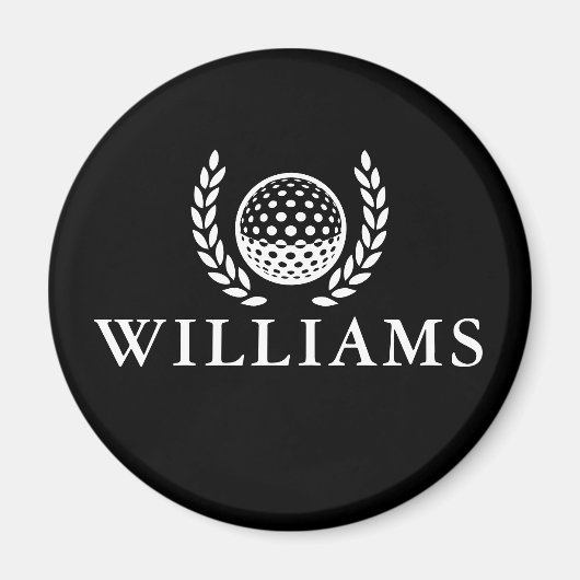 Classic Black And White Personalized Name Monogram Magnet (Vorne)