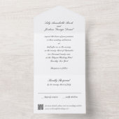Classic Black and White QR Code Timeless Wedding All In One Einladung (Innen Boden)