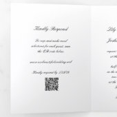 Classic Black and White QR Code Timeless Wedding Dreifach Gefaltete Einladung (Innen Erste Seite)