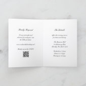 Classic Black and White QR Code Timeless Wedding Einladung (Innenseite)