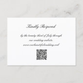Classic Black and White QR Code Timeless Wedding RSVP Karte (Vorderseite)