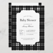 Classic Black and White Robertson Karierter Karo Einladung (Vorne/Hinten)