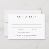 Classic Black and White Simple Wedding RSVP Karte (Vorderseite)