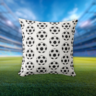 Classic Black and White Soccer Ball Pattern Kissen