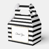 Classic Black and White Stripe Gold Brautparty Geschenkschachtel (Rückseite)