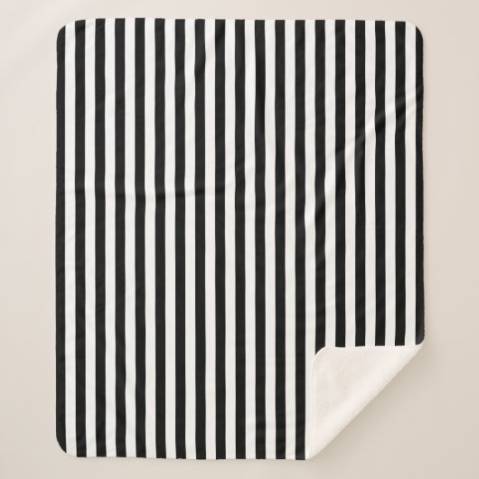 Classic Black and White Striped Sherpadecke (Vorderseite)