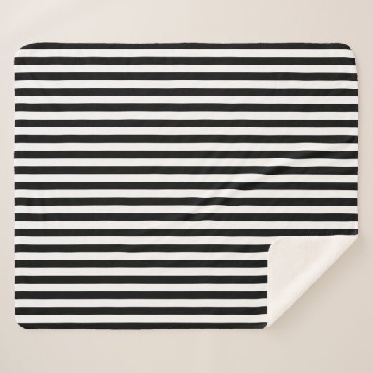 Classic Black and White Striped Sherpadecke (Vorderseite (Horizontal))