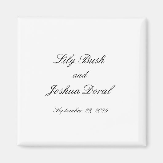 Classic Black and White Timeless Wedding Magnet (Vorne)