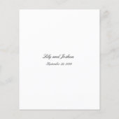 Classic Black and White Timeless Wedding Menu (Rückseite)