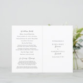 Classic Black and White Timeless Wedding Program (Stehend Vorderseite)