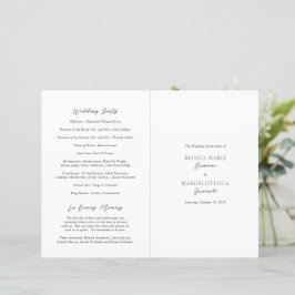 Classic Black and White Timeless Wedding Program