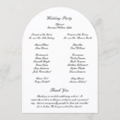 Classic Black and White Timeless Wedding Program Einladung (Rückseite)
