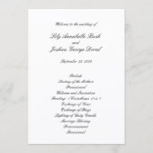 Classic Black and White Timeless Wedding Programm (Vorderseite)
