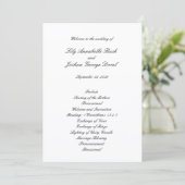 Classic Black and White Timeless Wedding Programm (Stehend Vorderseite)