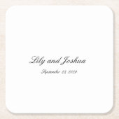 Classic Black and White Timeless Wedding Rechteckiger Pappuntersetzer (Vorderseite)