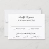Classic Black and White Timeless Wedding RSVP Karte (Vorderseite)