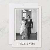Classic Black and White Wedding Photo Thank You Dankeskarte (Vorderseite)