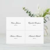 Classic Black and White Wedding Platzkarte DIY (Stehend Vorderseite)
