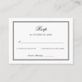 Classic Black and White Wedding Response Begleitkarte (Vorderseite)