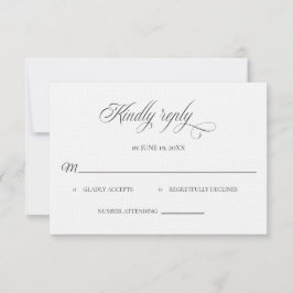 Classic Black and White Wedding RSVP card Karte