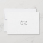 Classic Black and White Wedding RSVP card Karte (Rückseite)