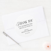 Classic Black and White Wedding Vielen Dank Runder Aufkleber (Umschlag)