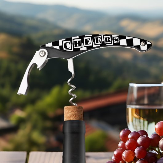 Classic Black and White Wine Corkscrew Kellnermesser