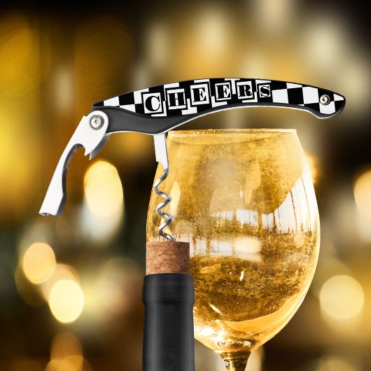 Classic Black and White Wine Corkscrew Kellnermesser