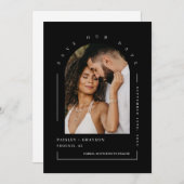 Classic Black Arch Foto QR Code Rettete Unser Datu Einladung (Vorne/Hinten)