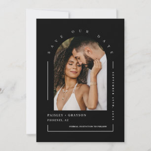 Classic Black Arch Foto QR Code Rettete Unser Datu Einladung